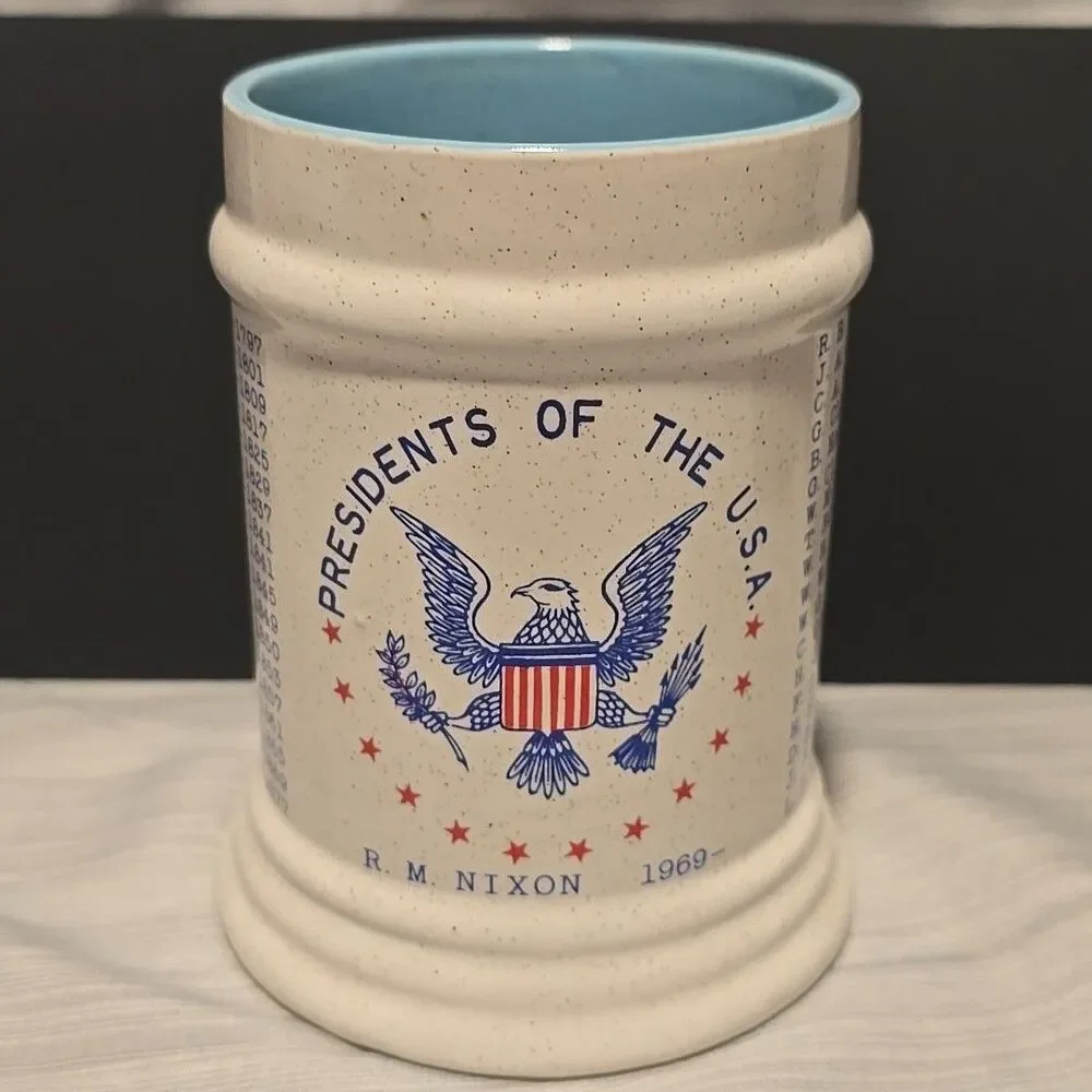 Vintage Presidents Of The USA Coffee, Tea Mug Washington To Nixon 1969,Stoneware